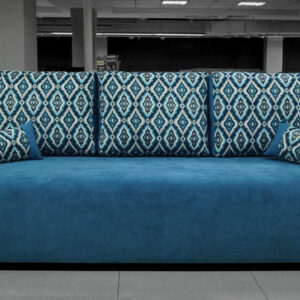 перетяжка дивана синей тканью
